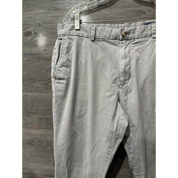 Vineyard Vines Breaker Pants Stretch Men's Sz 36x32 Gray Slim Fit Chino - Picture 3 of 11